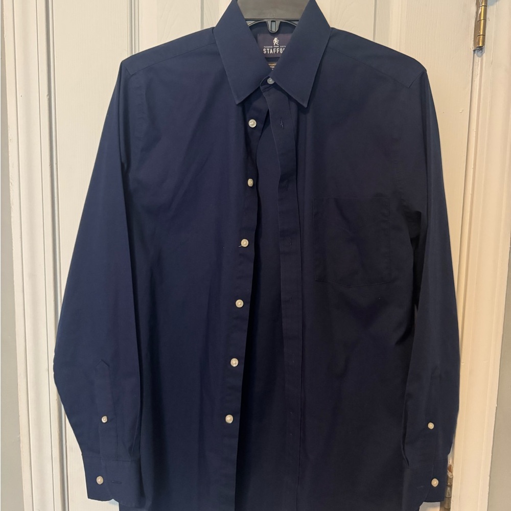 Stafford Men's Navy Dress Shirt